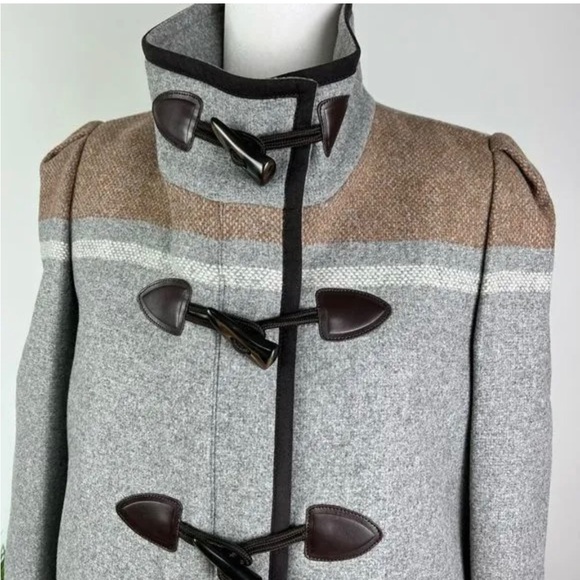 Veronica Beard DICKEY COAT WOMENS FLINT TOGGLE  GREY BROWN SIZE XS - Picture 3 of 4